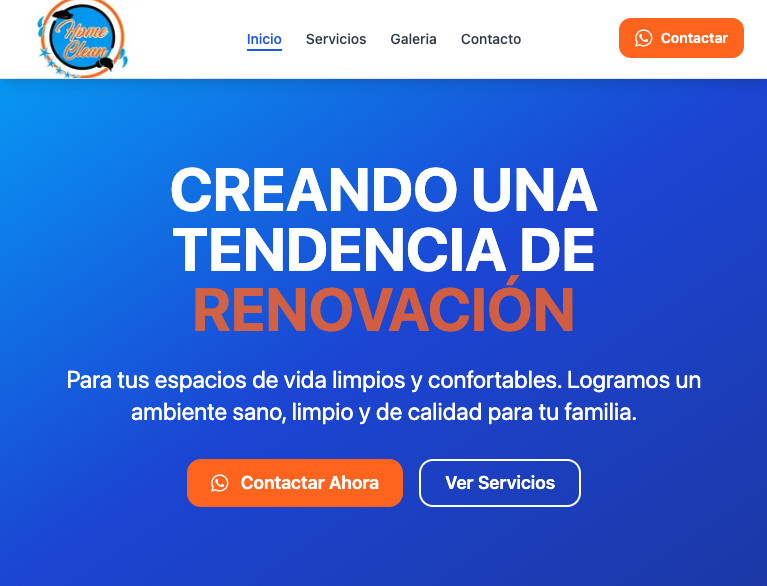 Screenshot of Portfolio site Home Clean