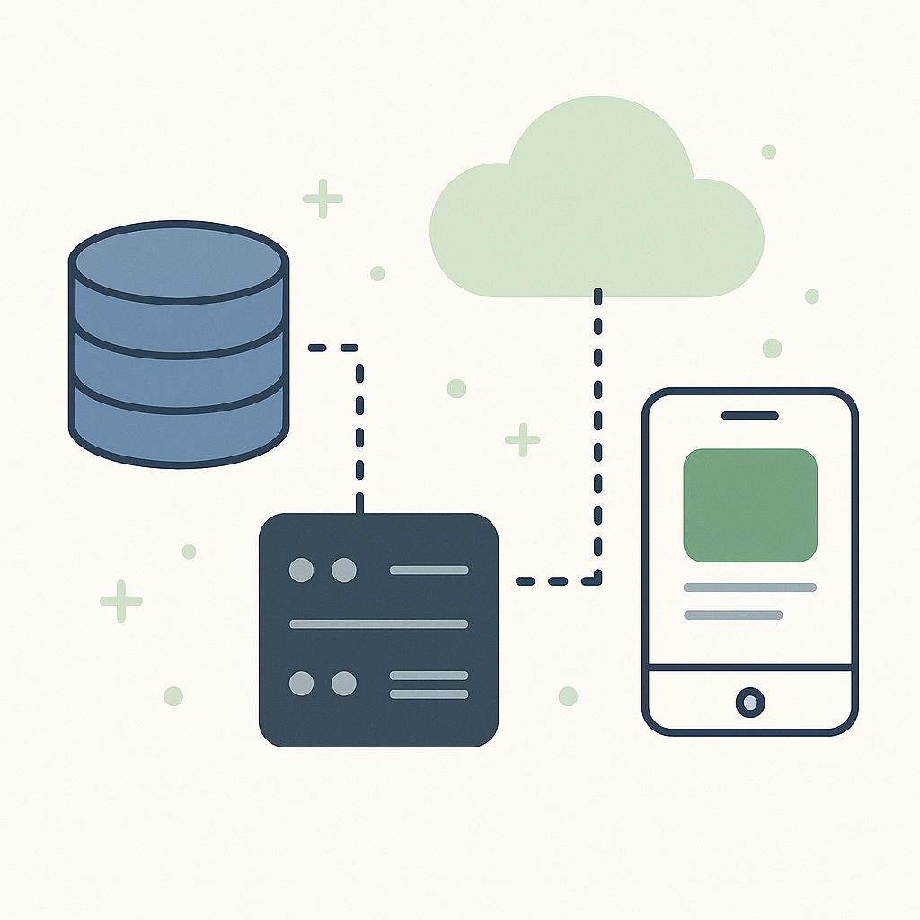 Graphic showing an application architecture