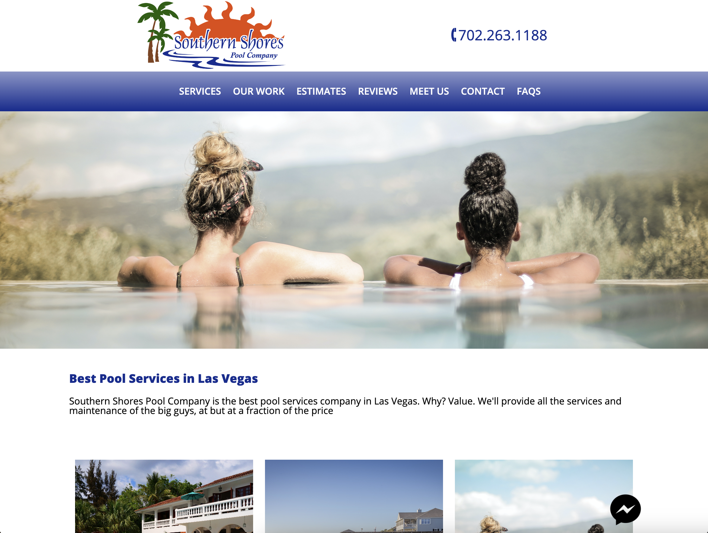 Southern Shores Pool Company website screenshot